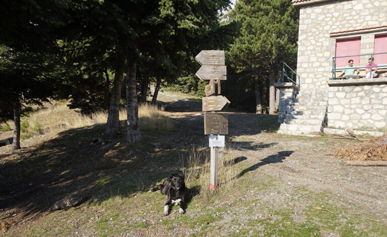 Shelter of Mount Taygetus. Starting point of path at 1550m.