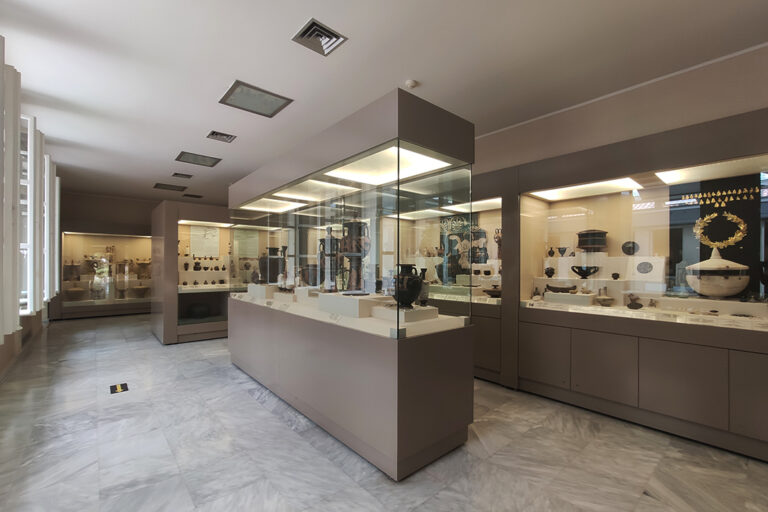 View of the interior of Kerameikos museum in Athens.