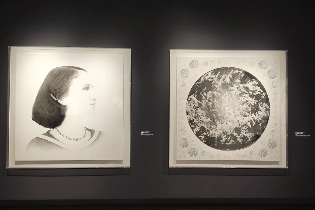 Sotiris Sorogas, The Time of Memory in His Artistic Language exhibition, portrait of his mother and mirror